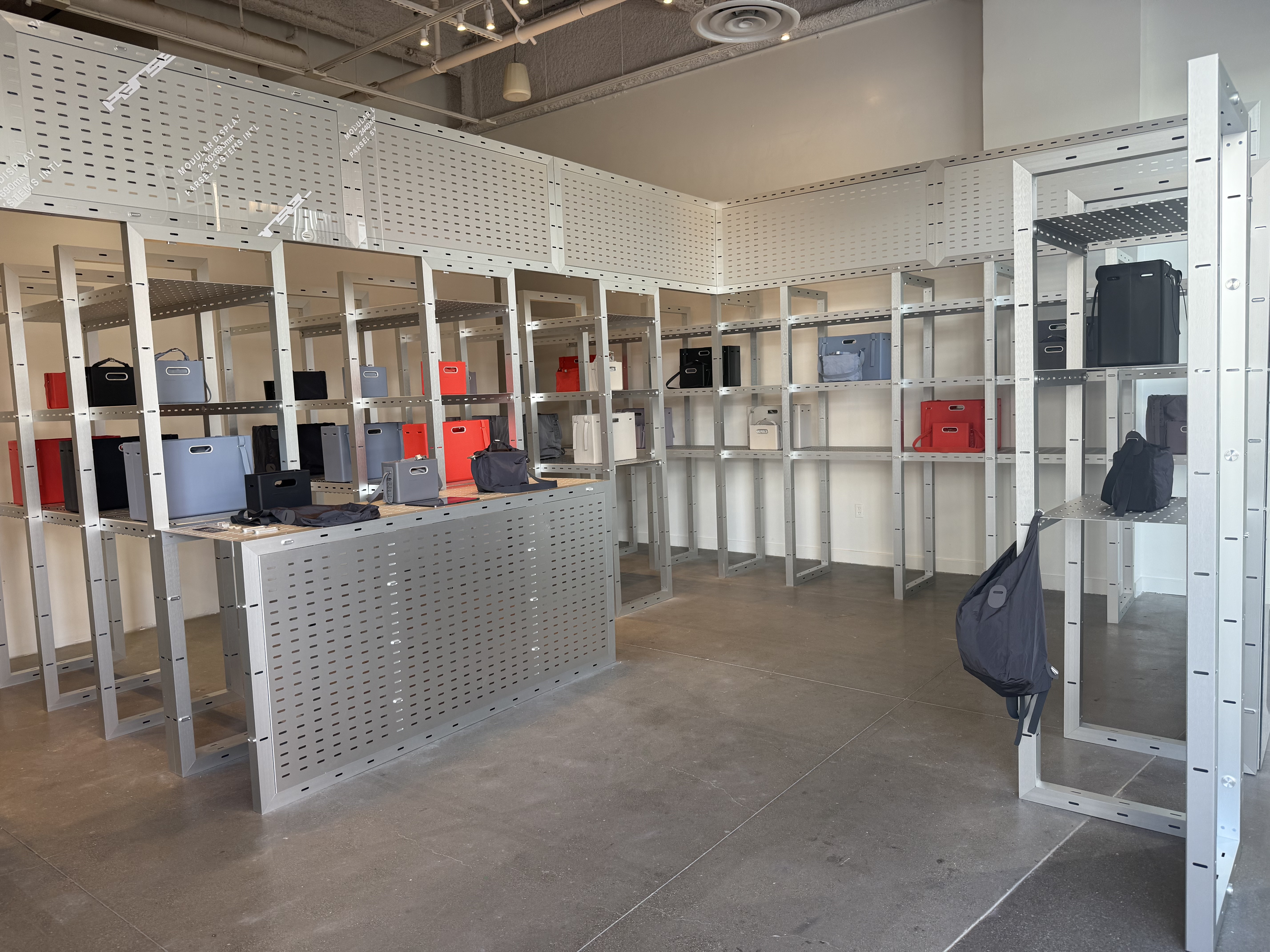 Parsel Systems pop-up store construction at Westfield Century City in Los Angeles