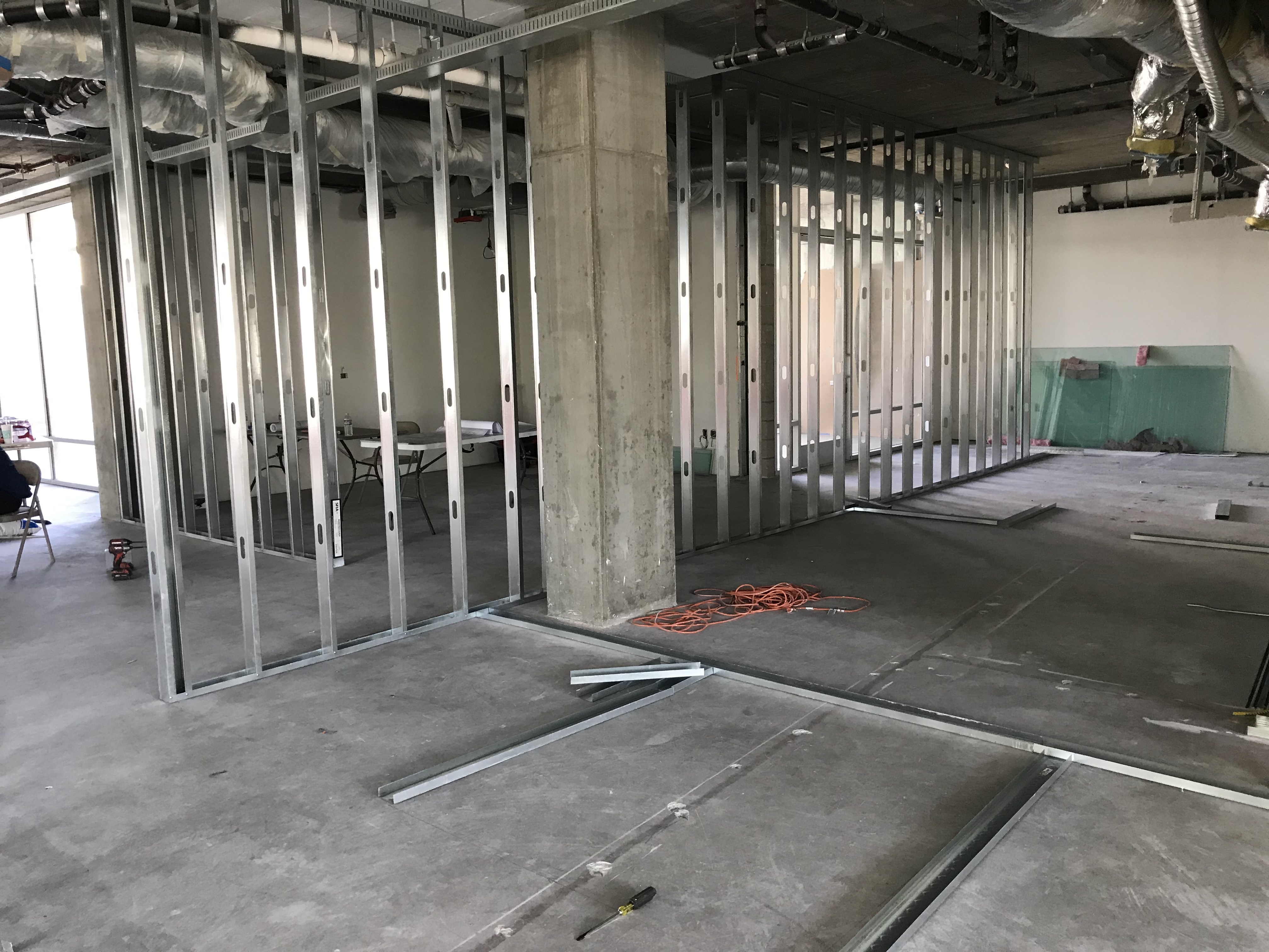 Office tenant improvement construction progress 482 S Arroyo Parkway Pasadena