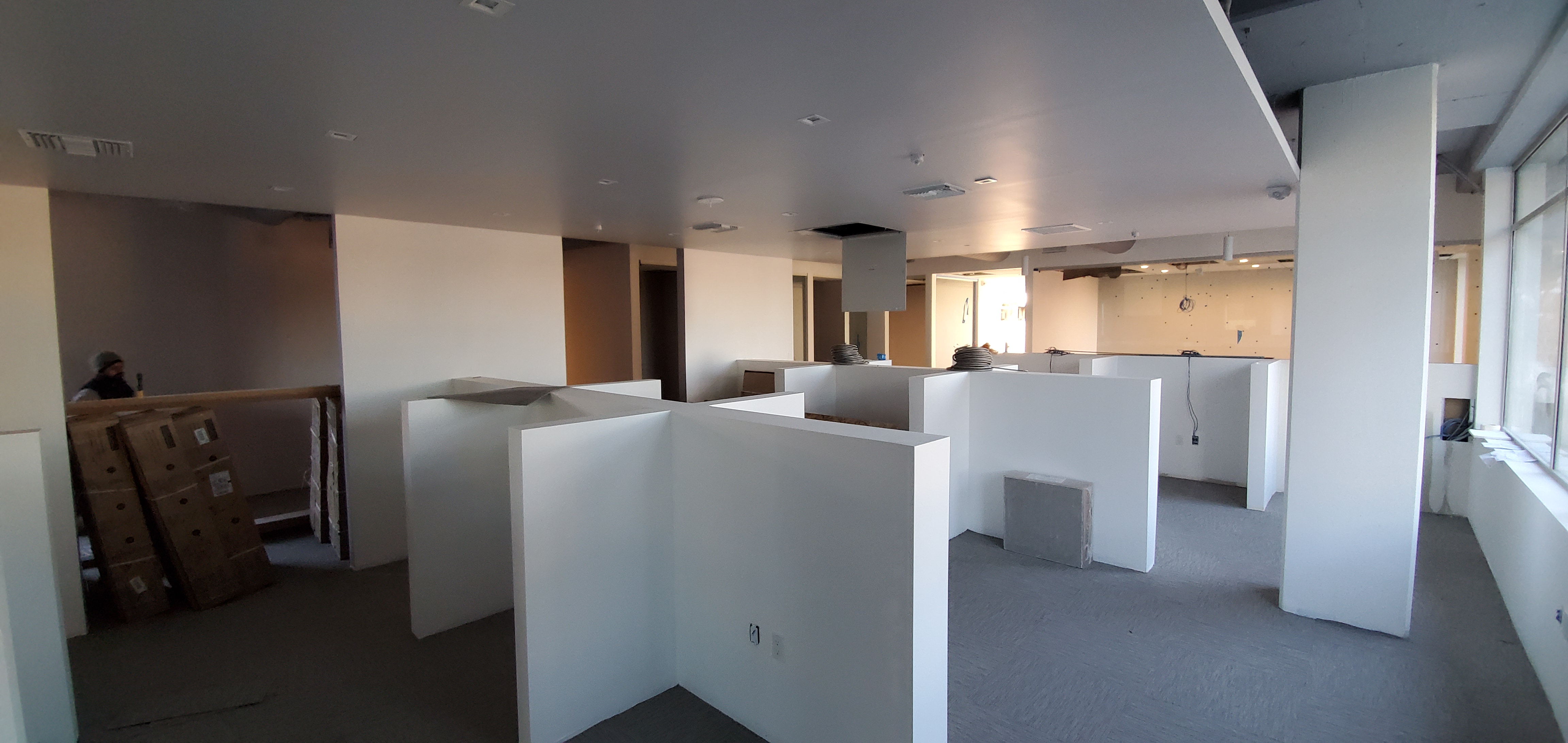 Office tenant improvement construction progress 482 S Arroyo Parkway Pasadena