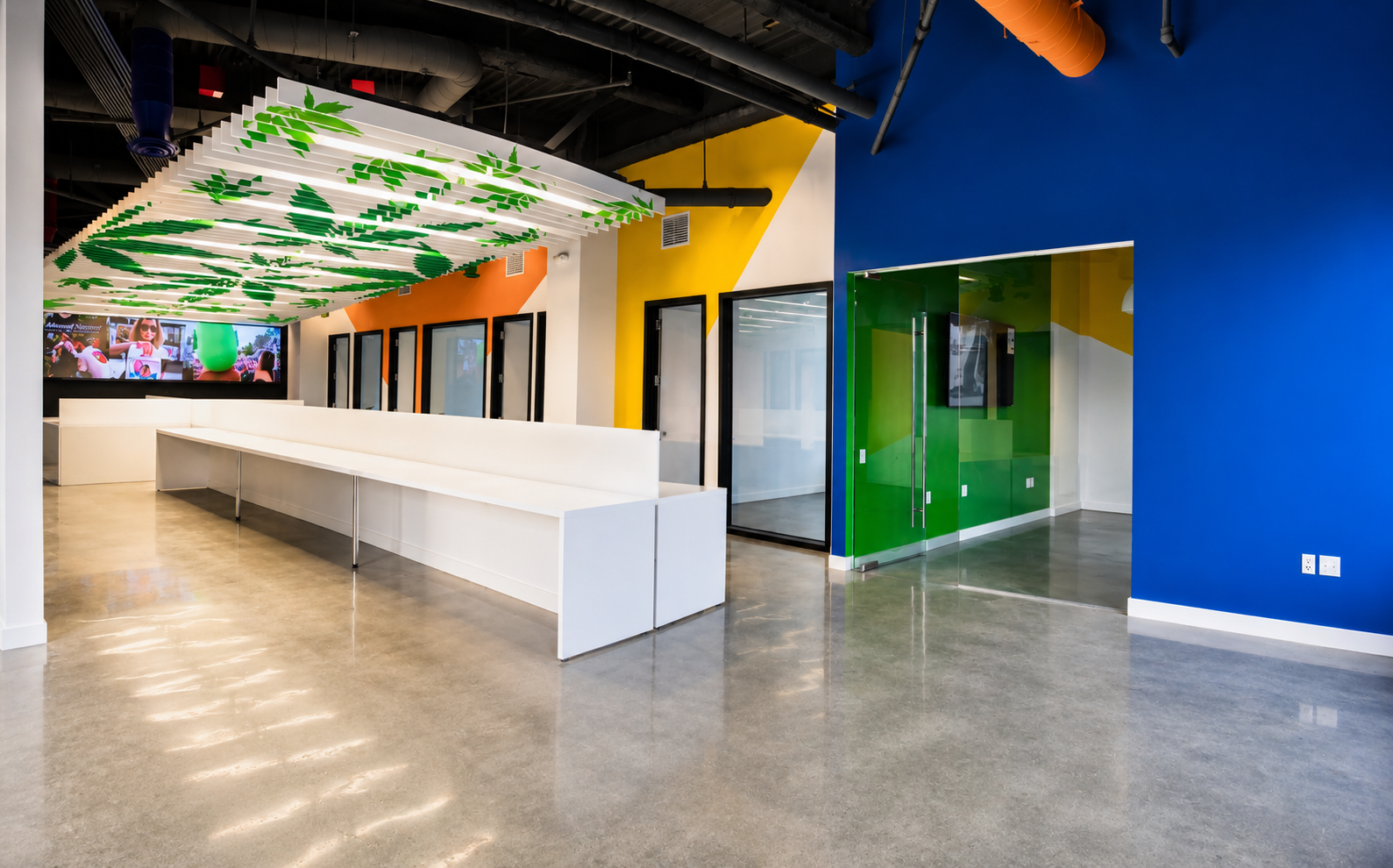 Finished interior side view 8000 Sunset Strip West Hollywood custom office by Pacific Southern Development
